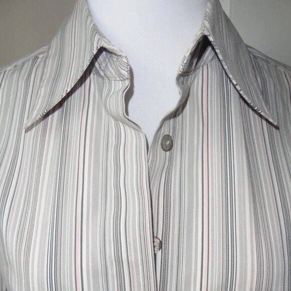 H&M Scrunch Sleeve Blazer Suit Jacket & Bebe Button Up Shirt Top Bundle Medium - Picture 2 of 4